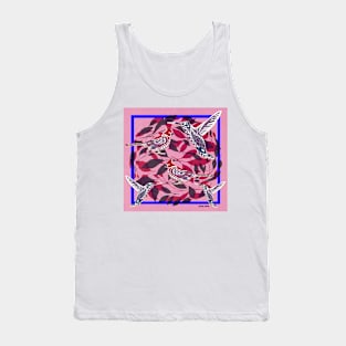 the garden of wings in birds illustration art in mayan zentangle ecopop Tank Top